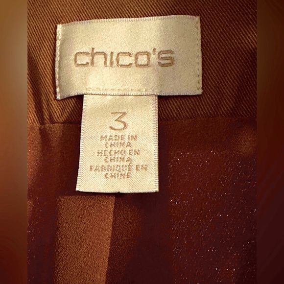 Women’s Chicos Light Brown Topper Jacket, 3/16/XL soft suede like feel - Picture 3 of 8